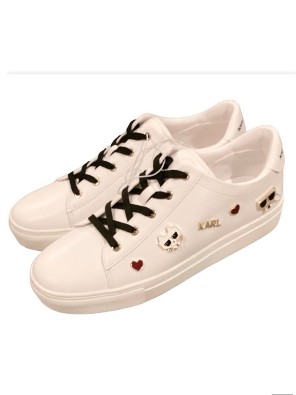 Karl Lagerfeld NWOT 11 Cambie Women’s Sneakers White Logo New Without Box